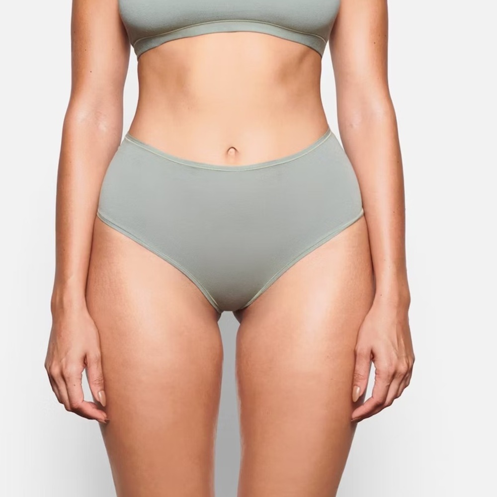 SKIMS FULL BRIEF cotton jersey color Mineral size Large New With Tags‎